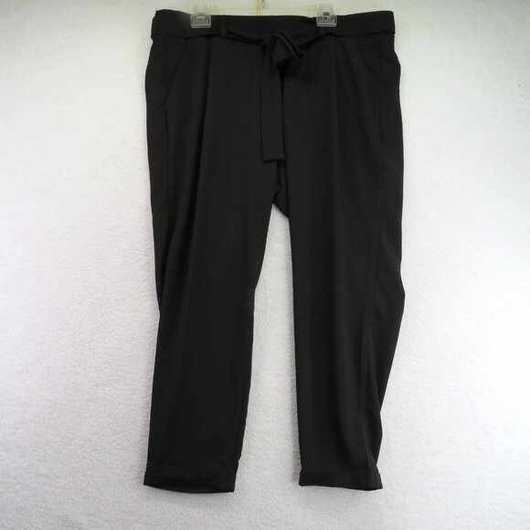 Torrid Pants Womens 1X 14-16 Black Tie Front Cigarette Pull On Office Work - Picture 1 of 11